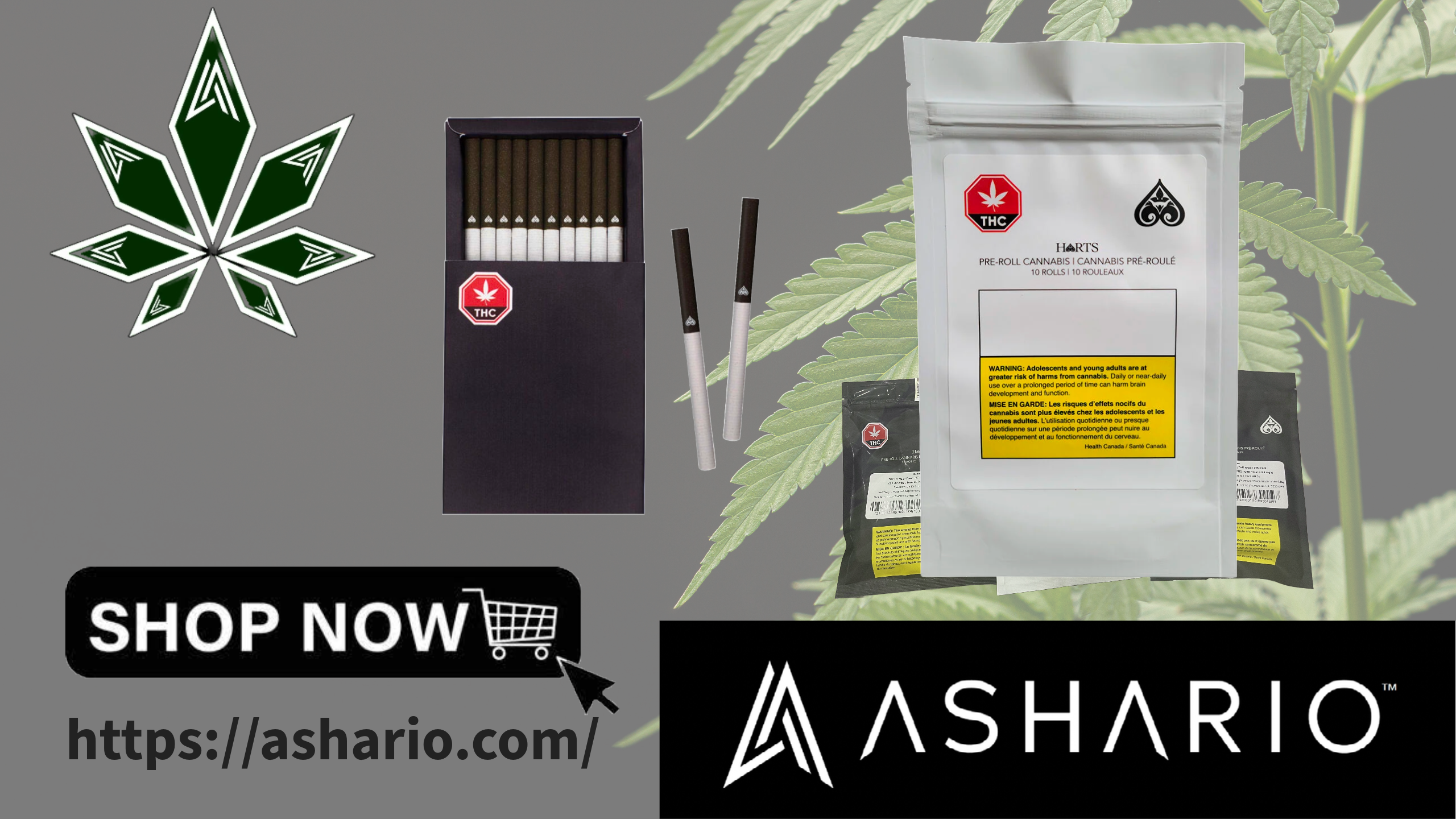 Unveil the enchanting world of cannabis with Harts Pre-Roll Packs, now available at Ashario Cannabis.