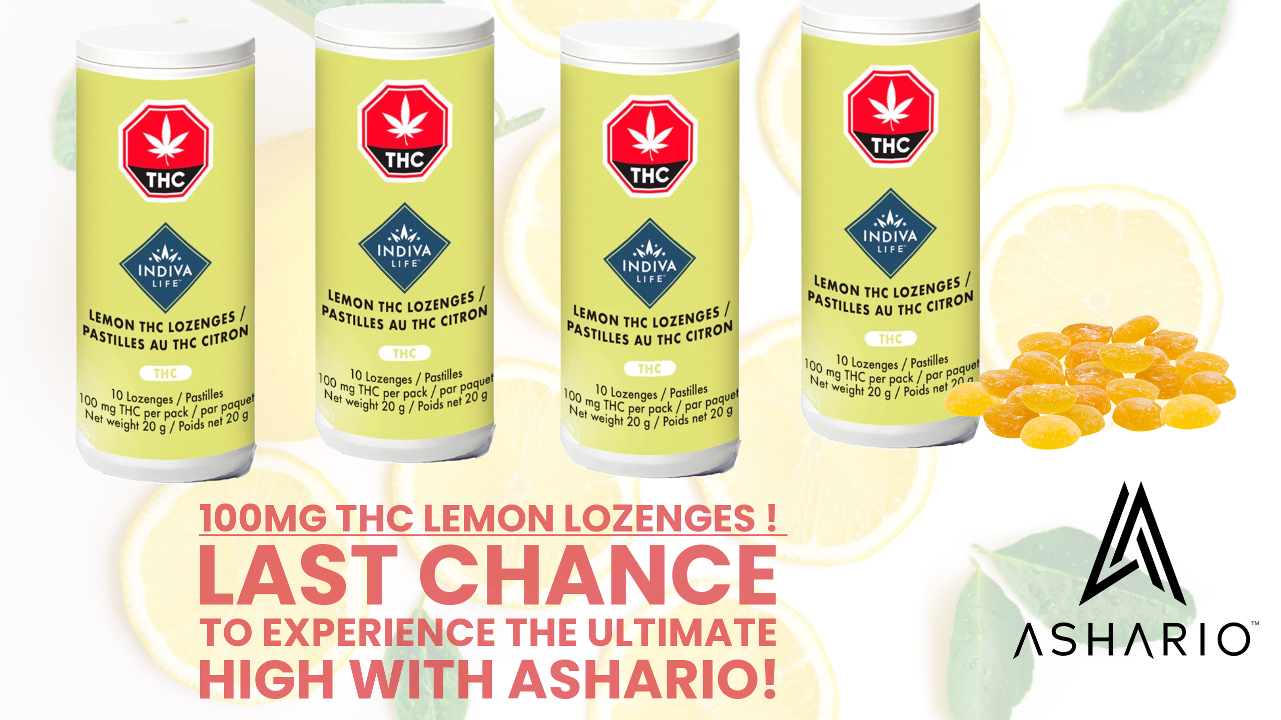 Indiva Life Lemon Lozenges 100mg THC