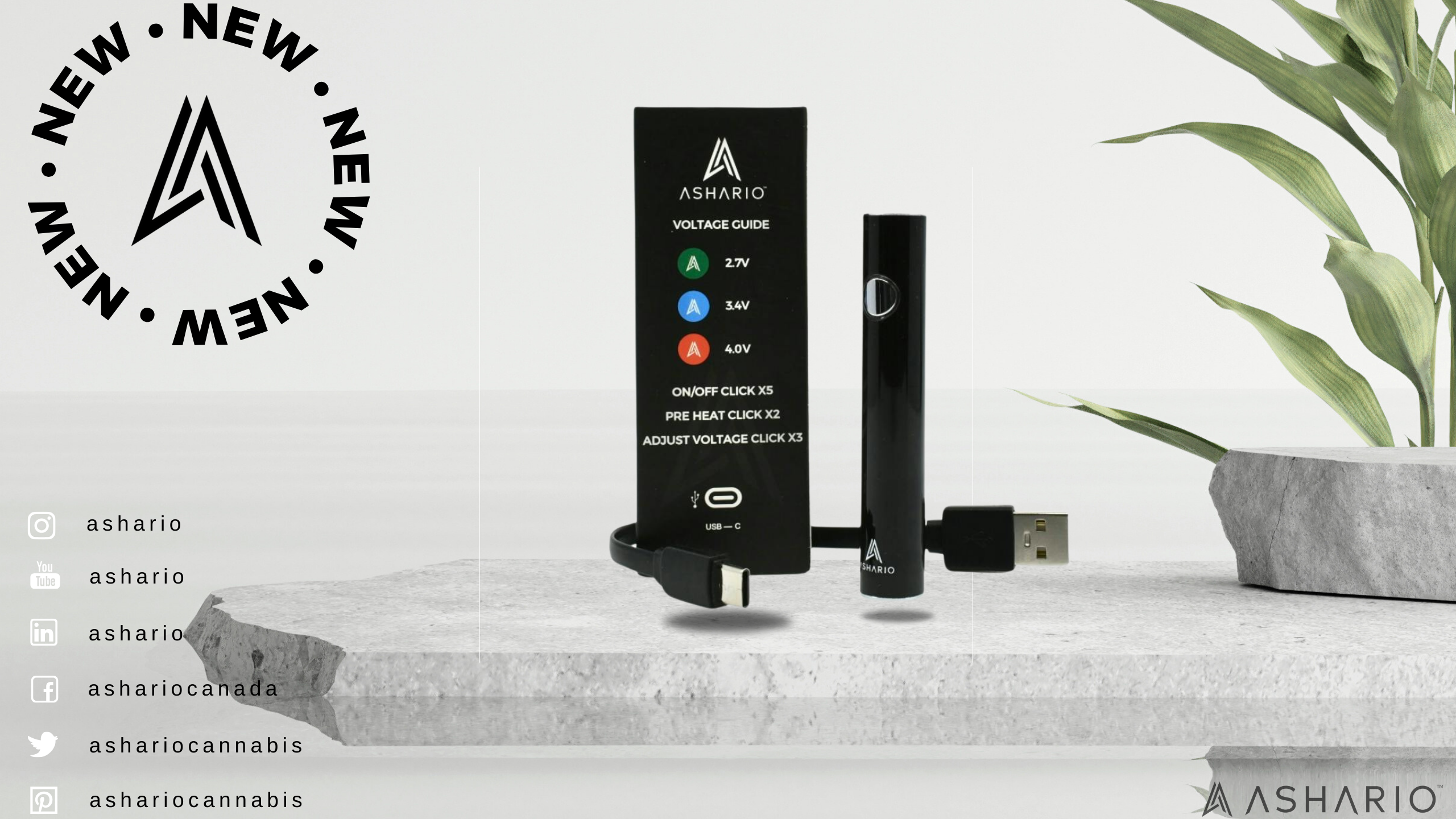 Experience the future of vaping with the revolutionary Ashario USB-C Adaptable Vape Battery. Compatible with a wide range of cartridges, this innovative device offers unparalleled convenience and versatility for cannabis enthusiasts.