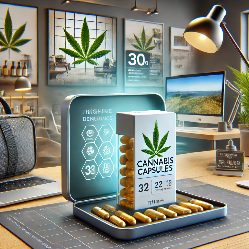 Convenient cannabis capsules for discreet use, available at local cannabis dispensaries.