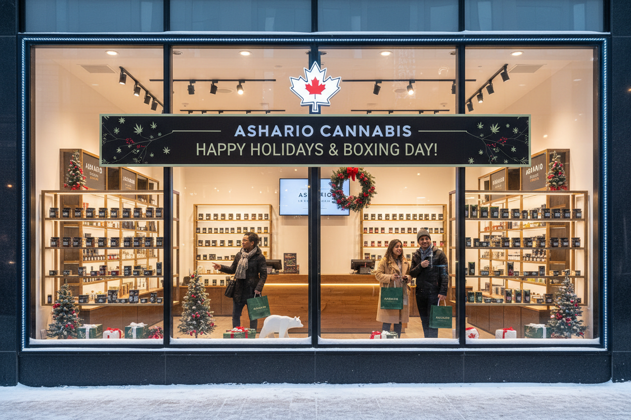 Ashario Cannabis Open Christmas & Boxing Day Across North York, Finch West, and Centerpoint Mall
